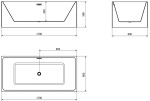 MEXEN/S - Nita vana volně stojící 170 x 80, bílá, sifon a přepad bílá 52091708000-20