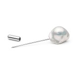 Stříbrná brož perlou, stříbro 925/1000, Bílá