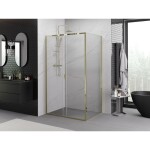 MEXEN/S - Exo sprchový kout, posuvné dveře 100 x 75, transparent, zlato 8151-100-075-50-00