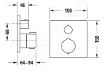 DURAVIT - C.1 Sprchová termostatická baterie pod omítku, matná černá C14200015046