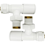 CERANO - Připojovací sada radiátorových ventilů - ruční - rohová - 1/2"/PEX 16x2 mm - bílá lesklá CER-478123