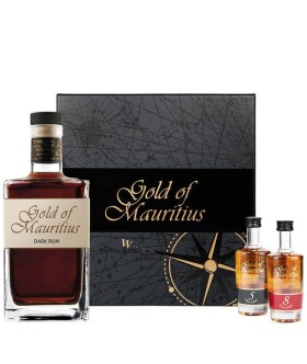 Gold of Mauritius Dark Rum 2 x 0,05 l + 40% 0,8 l (kazeta)