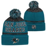 Outerstuff Dětská zimní čepice San Jose Sharks NHL Puck Pattern Cuffed Pom