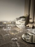 Ferm Living Skleničky na šampaňské Ripple 150 ml – sada 2 ks, čirá barva, sklo