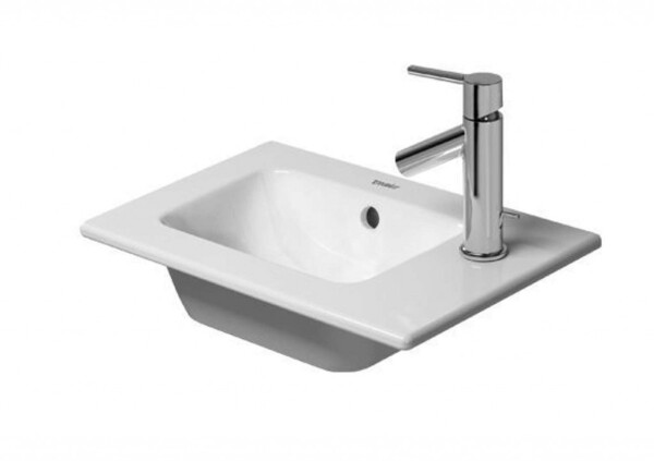 DURAVIT - ME by Starck Nábytkové umývátko 43x30 cm, 1 otvor pro baterii, s WonderGliss, matná bílá 07234332001