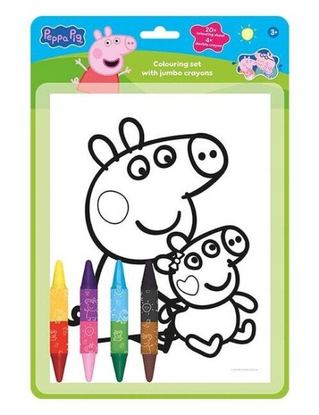 Prasátko Peppa - Omalovánkový set s oboustrannými voskovkami