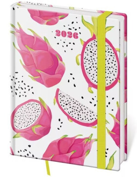 Diář 2026 týdenní B6 Vario - Pitaya s gumičkou