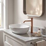 REA - Umyvadlová vysoká baterie Rivo Brush Copper REA-B9323