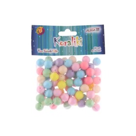 Korálky kulaté 14mm, 80ks - pastelové mix
