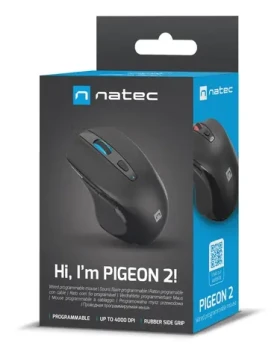 Natec Pigeon 2 černá / Drátová optická myš / 4 000 DPI / USB-A / RGB podsvícení / 6 tlačítek (NMY-2047)
