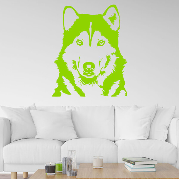 Samolepka Husky Barva: zelená, Velikost: 80 x 65 cm