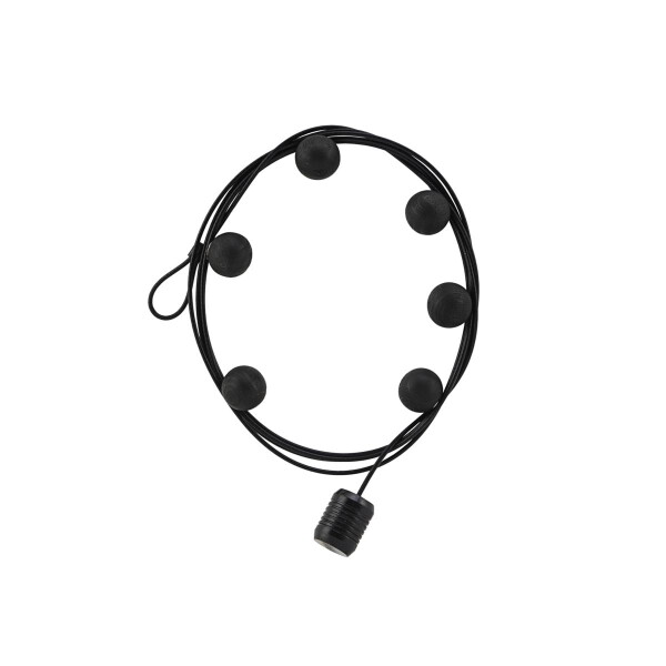 House Doctor Magnetický držák na fotky Cable Black 150 cm, černá barva, dřevo, kov