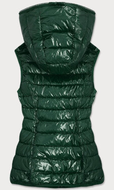 Zelená lesklá prošívaná dámská vesta (B9563) Barva: odcienie zieleni, Velikost: S (36)