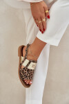 Zazoo 40385 Dámské Kožené Sandály S Leopardím Vzorem Hnědé 36