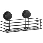 Erga Gavi, koupelnová polička, koupelnový koš na přísavce 32x10x8 cm, černá matná, ERG-YKA-CH.GAVI-KPL-BLK
