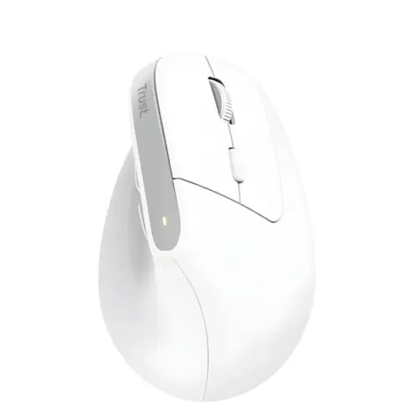 Trust Bayo+ bílá / Vertikální myš / optická / 2400 DPI / 6 tlačítek / USB / Bluetooth (25399)