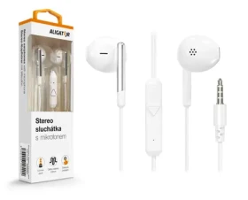 Aligator Sluchátka AE008 / Stereo / Jack / Drát / Bílá (AE008WT)