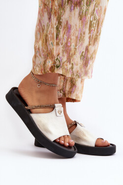 Kožené dámské žabky Zazoo 2659/005 stříbrné 38