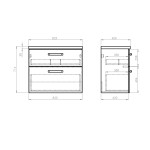 AQUALINE - VEGA sestava koupelnového nábytku, š. 82,5 cm, bílá/dub platin VG083-01