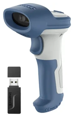 Inateck BCST-73 bílá/modrá / Snímač čárových kódů / 1D/2D / Bluetooth / bezdrátová (BCST-73_WHITE BLUE)