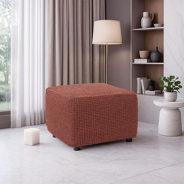 Super strečové potahy RUBINIA cihlová taburet (40 - 60 cm)