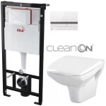 ALCADRAIN Sádromodul - předstěnový instalační systém s bílým/ chrom tlačítkem M1720-1 + WC CERSANIT CLEANON CARINA + SEDÁTKO AM101/1120 M1720-1 CA1