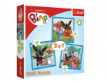 Trefl Puzzle Bing - Zábava s přáteli 3v1 (20,36,50 dílků)