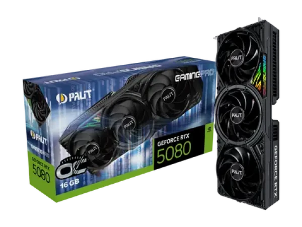 Palit RTX 5080 GamingPro OC 16GB / 2700MHz / 16GB GDDR7 / 256-bit / 1x HDMI + 3x DP / 850W (16) (NE75080S19T2-GB2031A)