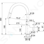 FRANKE - Lina Dřezová baterie FC 6051.094 s výsuvnou koncovkou, bílá-led 115.0626.081