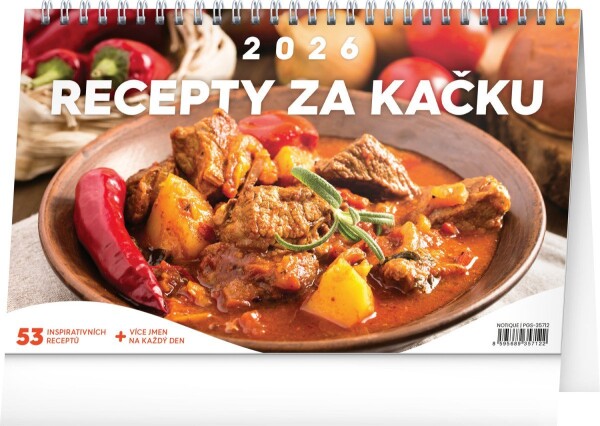 Kalendář 2026 stolní: Recepty za kačku, 23,1 x 14,5 cm