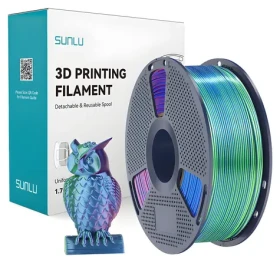 Sunlu PLA+ Silk modrá-zelená-fialová / Struna pro 3D tiskárnu / PLA / hedvábný lesk / 1,75 mm / 1 kg (PLA+ Silk TC Blu G P)