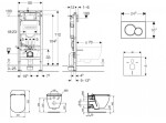 GEBERIT - Duofix Set předstěnové instalace, klozetu Tesi a sedátka softclose, tlačítko Sigma01, matný chrom SANI11CD2134