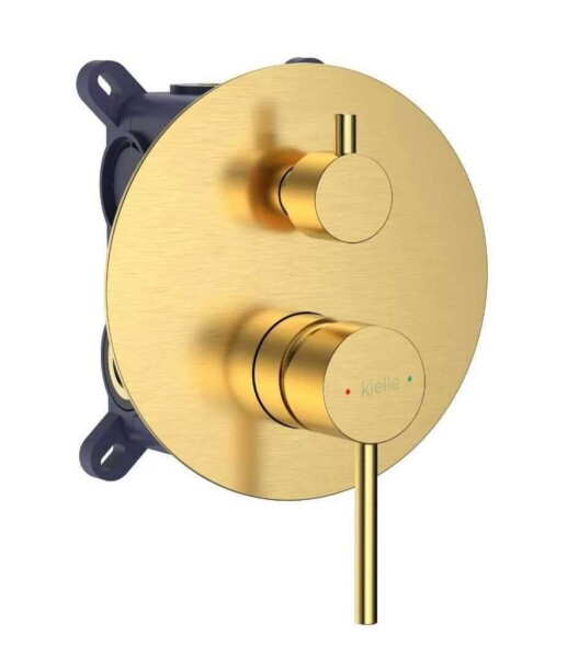 Kielle - Oudee I Baterie pod omítku pro 2 spotřebiče, s tělesem, brushed gold 10333206