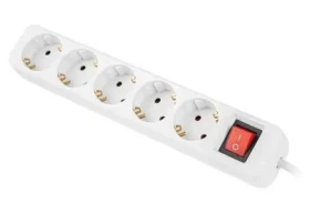 Lanberg Napájecí lišta 5x Schuko bílá / Napájecí lišta / 1,5 m / vypínač / dětská pojistka (PS1-05F-0150-W)