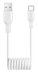 Puro Spirálový datový kabel bílá / Datový kabel / USB-A - USB-C / 10 W / 1 m