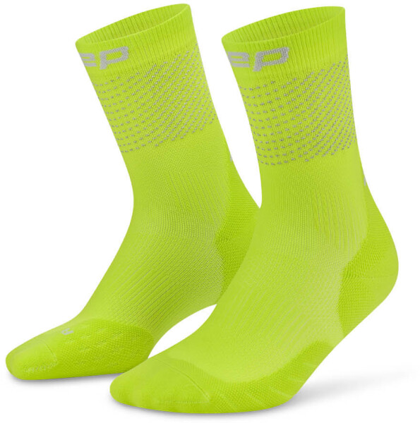 CEP pánské běžecké kompresní ponožky REFLECTIVE PRO 3.0 - lime Velikost: III (20,5-23 cm obvod kotníku)
