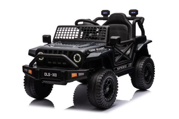 Mamido Elektrické autíčko OFFROAD černé 12V Vysoký podvozek, široké sedadlo, Odpružené nápravy, 2,4 GHz Dálkové ovládání LED světla