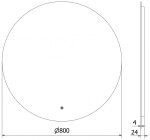 MEXEN - Erg zrcadlo s osvětlením 80 cm, LED 6000K, 9823-080-080-611-00