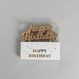 Dortové svíčky Happy Birthday bronzové