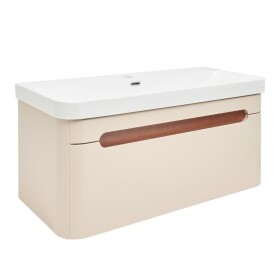 Koupelnová skříňka s umyvadlem SAT Fusion 97,5x43x45 cm pískově béžová mat SATFUSION100BEU SATFUSION100BEU