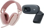 Logitech Zone Vibe 100 + C270 / Sada: bezdrátová sluchátka s mikrofonem a webkamera / BT / USB-C