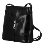 Luxusní dámská kožená crossbody kabelka Katija, černá