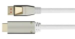 Python DisplayPort 1.4 na HDMI 2.0 bílá / Propojovací kabel / 3 m / 4K 60Hz / Nylon / Pozlacené konektory (GC-M0223)