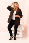 Dámská bunda Plus Size prošívaná s límcem a knoflíkem hnědá UNI