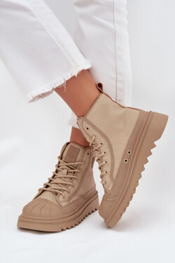 Vysoké Dámské Tenisky Zateplené Big Star OO274A356 Béžové 37