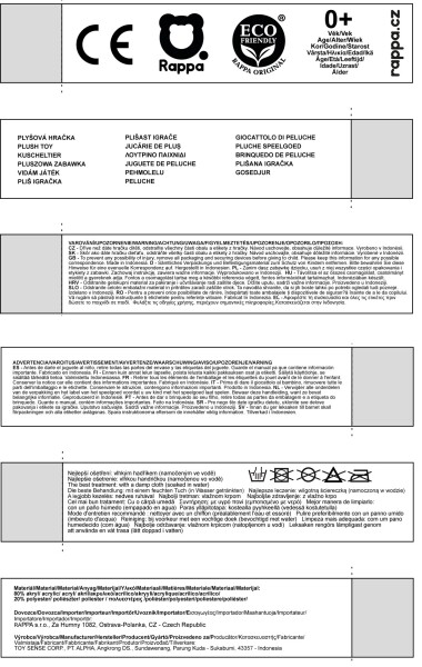 Plyšová kočka trojbarevná 30 cm ECO-FRIENDLY