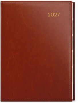 Denní diář 2027 Ctirad s výsekem Premier A5 hnědá