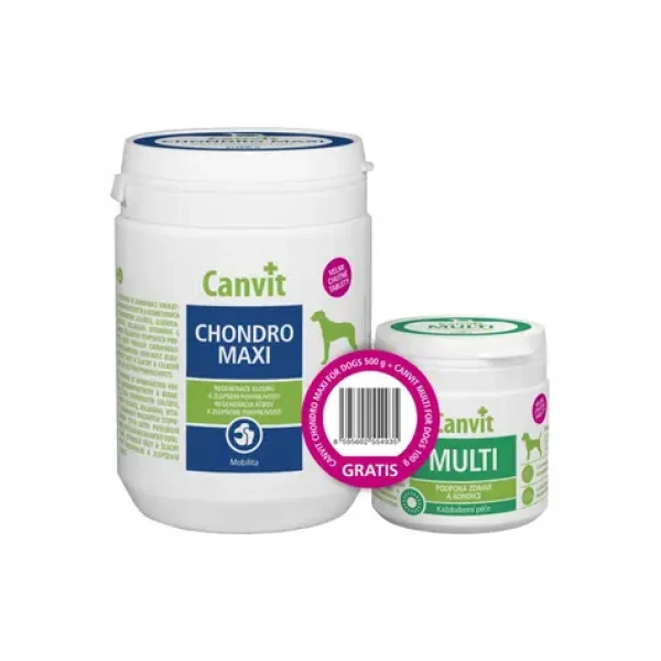 Canvit Chondro Maxi pro psy 500g + Canvit Multi pro psy 100 g zdarma / Doplňek stravy pro klouby psů (8595602554935)