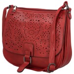 Módní dámská koženková crossbody kabelka Oresta, červená