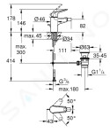 GROHE - Swift Bidetová baterie s výpustí, chrom 24332001